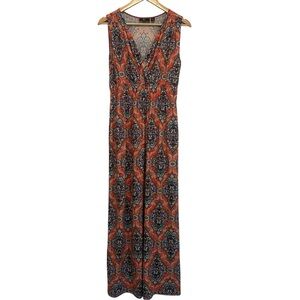 Women's Medium Orange Colorful Stretch Sleeveless Casual Maxi Work Casual Dress